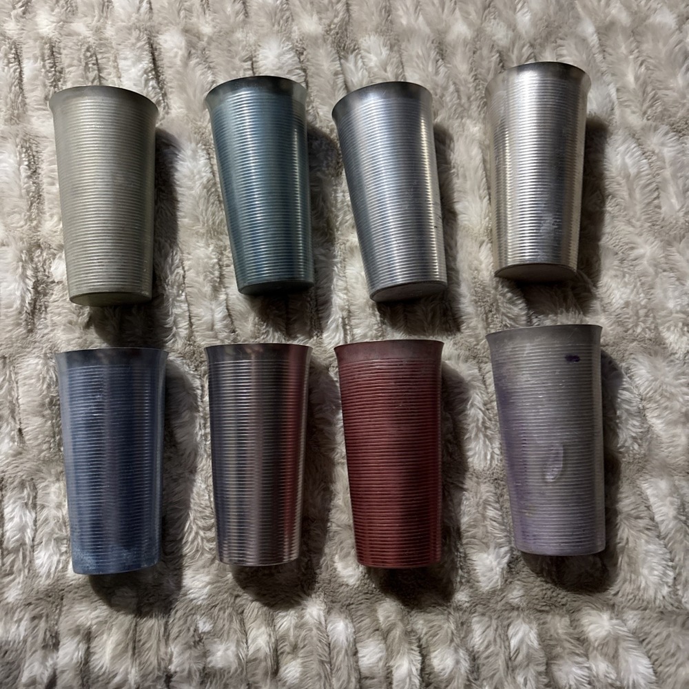 Vintage West Bend Aluminum Tumbler Cups Set Of 8